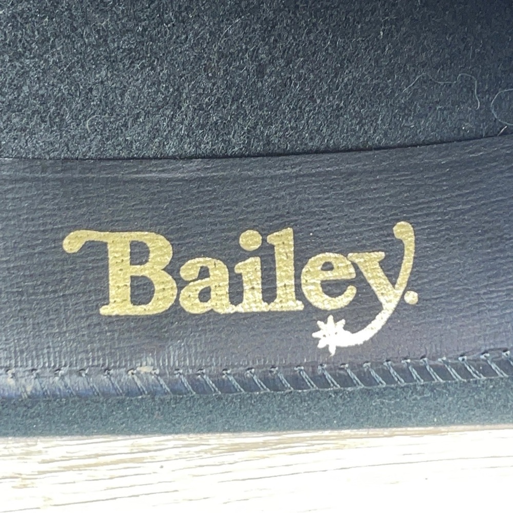 Bailey Brahma Black 7 1/8 Band Men Western Cowboy Hat USA Made 100% Wool VGUC! - Picture 10 of 11